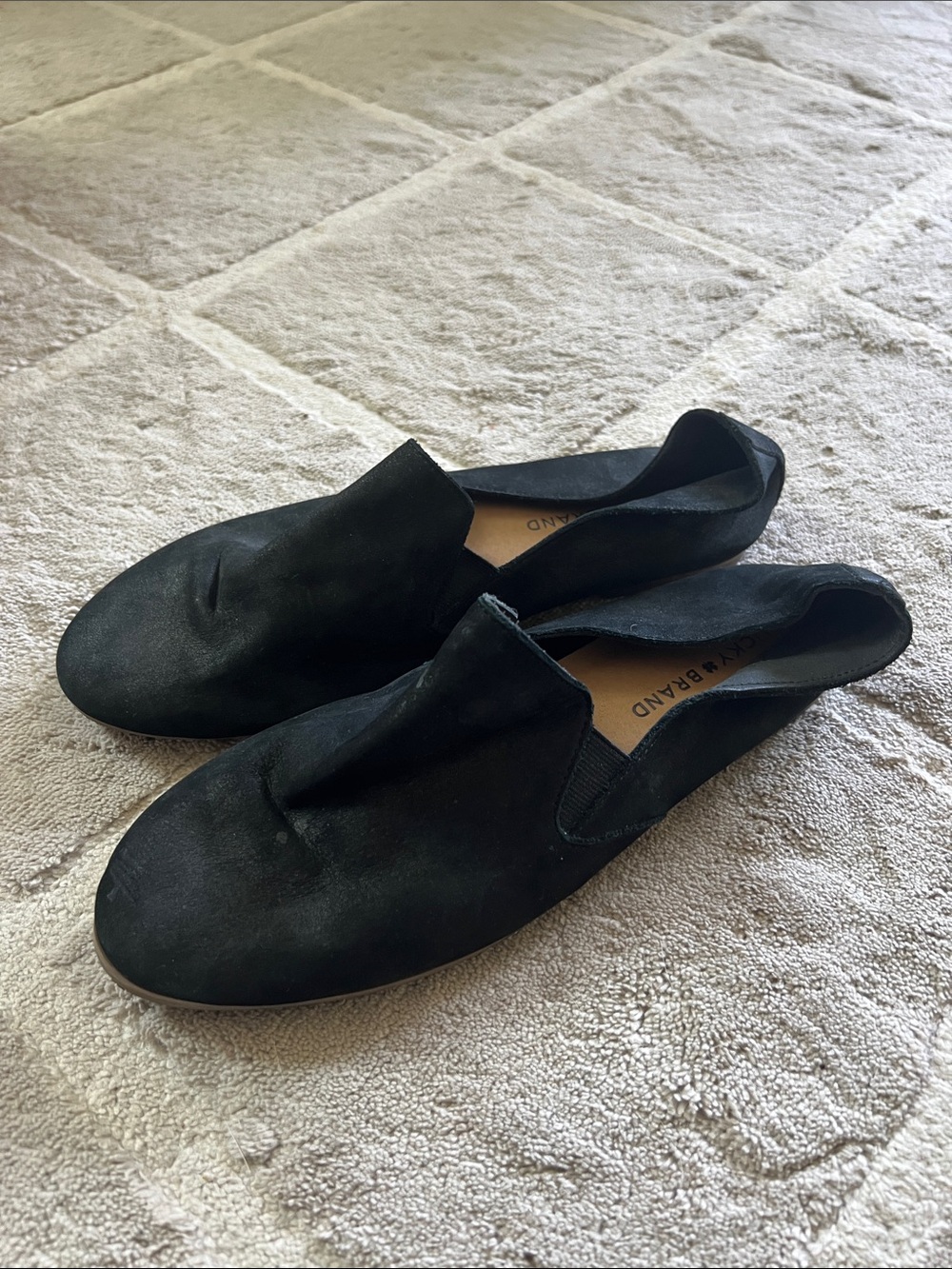 Black Slip-On leather Loafers